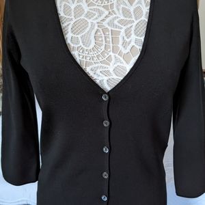 Ann Taylor Black Silk blend sweater